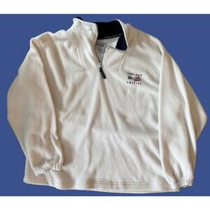 Perry Ellis America White Pullover Sweatshirt 1/4 Zip Men's XL
